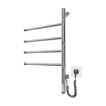 Toalheiro elétrico giratório VEER para toalhas 50W/230V 62,5x44,5 cm aço inoxidável/cromado brilhante