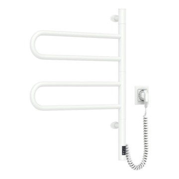 Toalheiro elétrico rotativo com termostato FOUETTE 60W 65X49 cm branco
