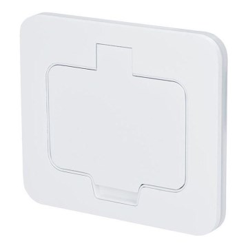 Tomada de chão embutida para exterior IP55, branca e retangular