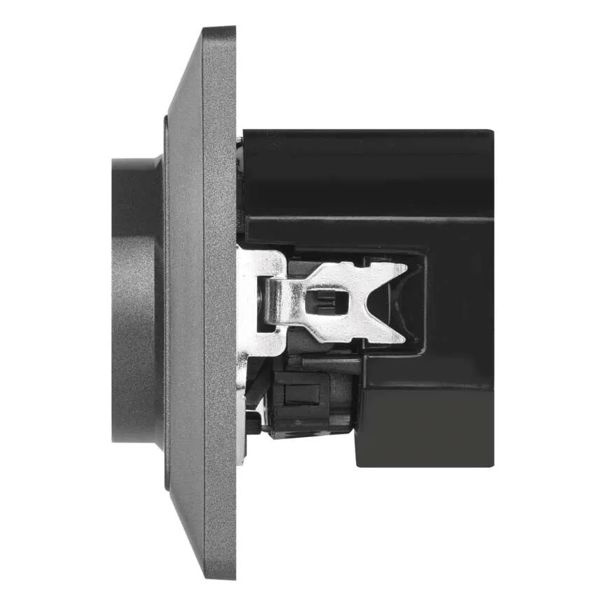 Tomada de parede doméstica com USB-A e USB-C, padrão francês 250V/16A, antracite