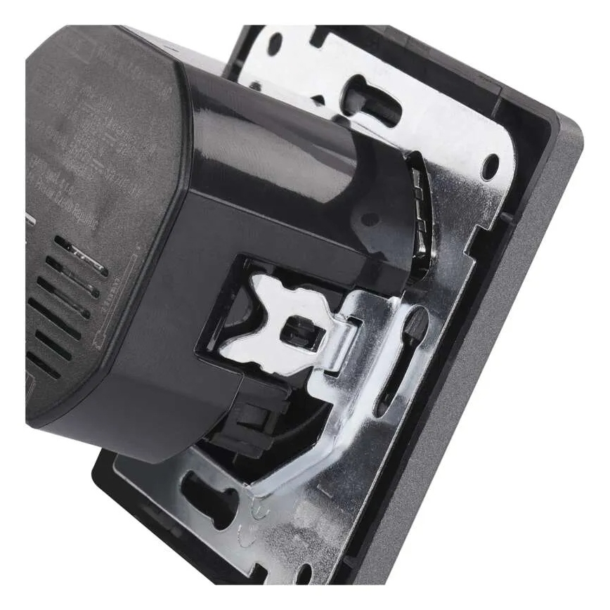 Tomada de parede doméstica com USB-A e USB-C, padrão francês 250V/16A, antracite