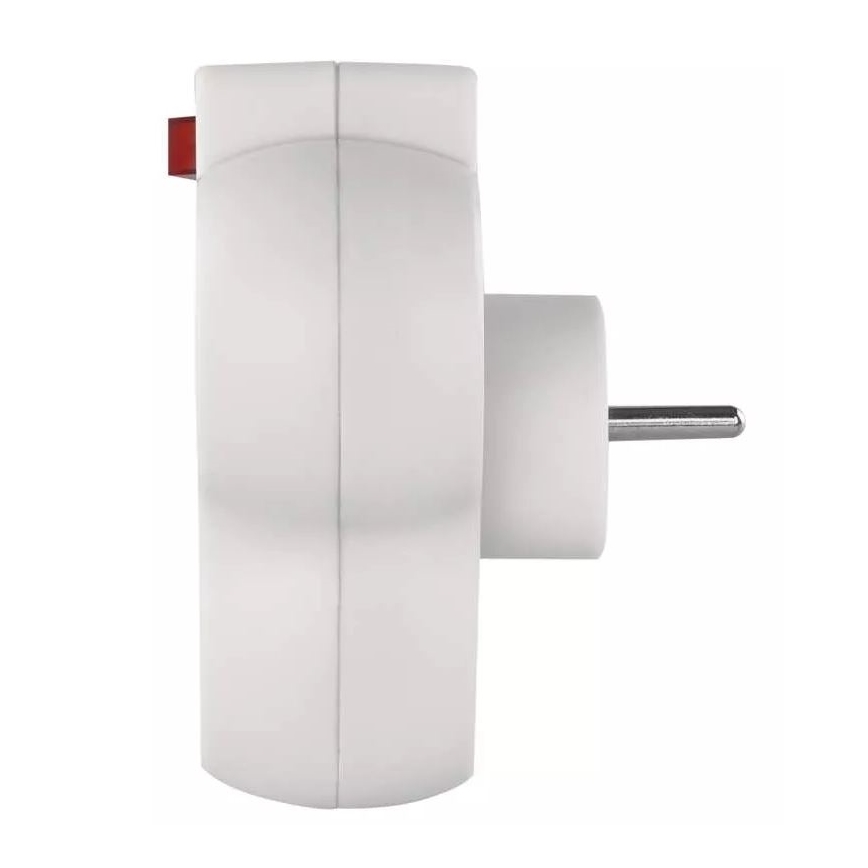 Tomada dividida com um interruptor 3x10A/230V