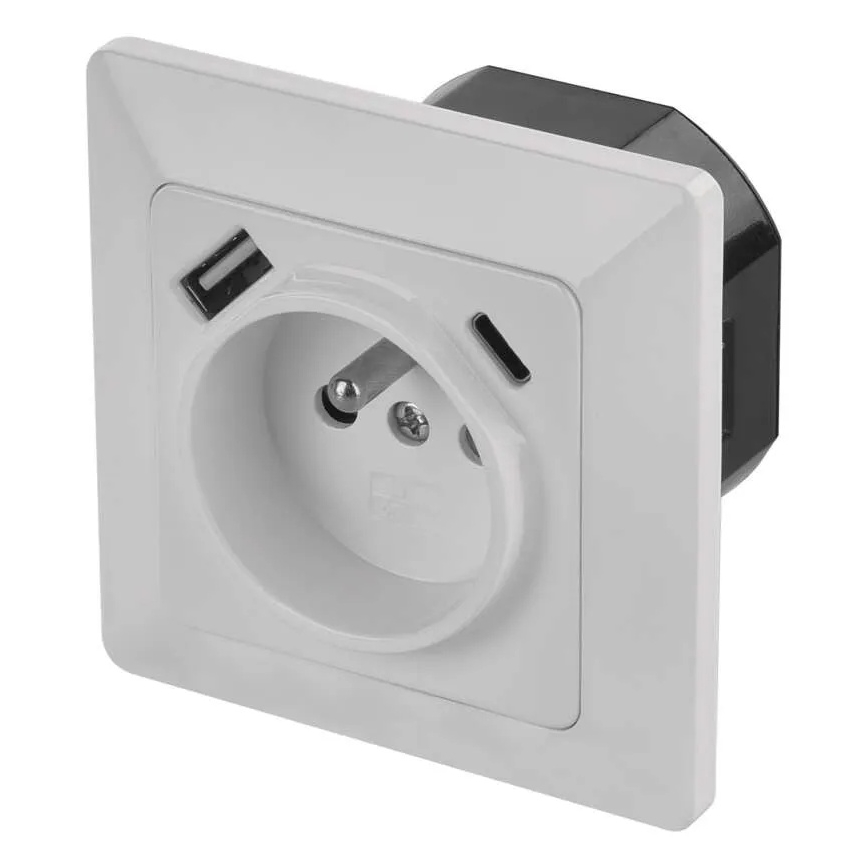 Tomada doméstica com portas USB Tipo-A e Tipo-C