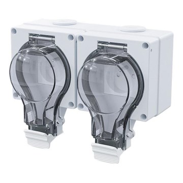 Tomada dupla IP66 para ambientes húmidos 230V/16A – à prova de água e poeira