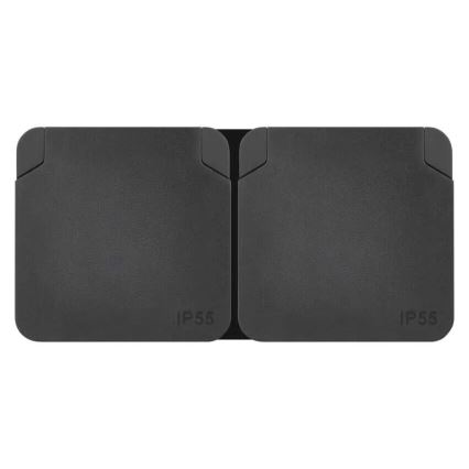 Tomada dupla para ambientes húmidos IP55