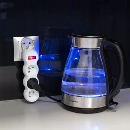 Tomada múltipla com interruptor, 3 tomadas