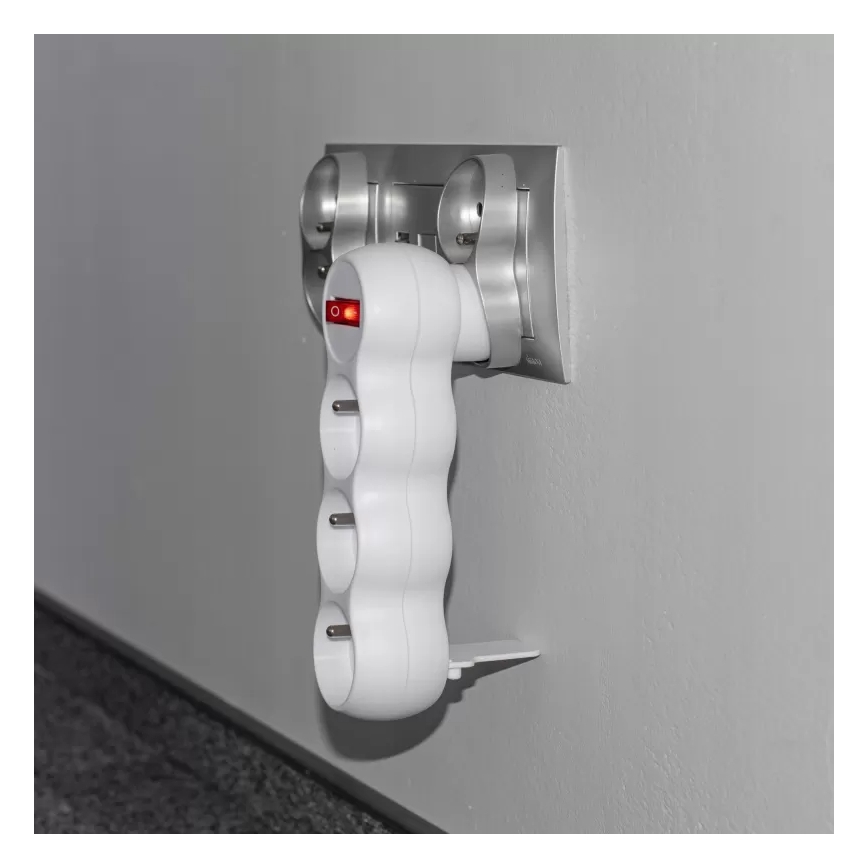 Tomada múltipla com interruptor, 3 tomadas