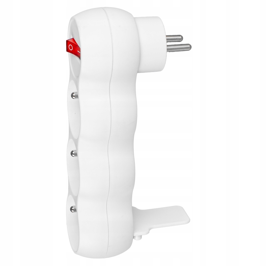 Tomada múltipla com interruptor, 3 tomadas