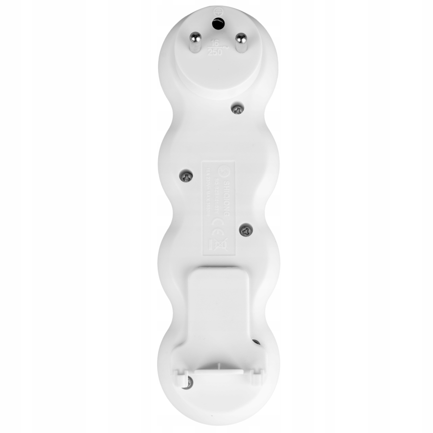 Tomada múltipla com interruptor, 3 tomadas