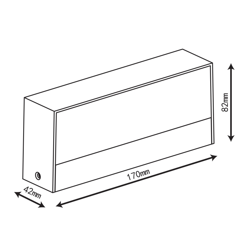 Top Light - Aplique de parede LED para exterior IMOLA LED/10W/230V 3000/4000/6000K IP54 17 cm preto