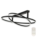 Top Light - Candeeiro integrado LED com regulação SATURN 2xLED/25W/230V preto + controlo remoto