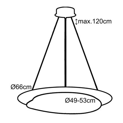 Top Light - Candelabro suspenso LED com regulação STONE LED/51W/230V 3000-6500K + controlo remoto