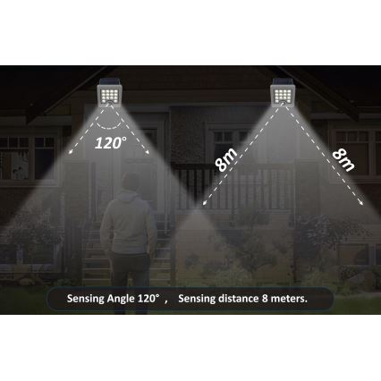 Top Light - Holofote LED solar de parede com sensor HELEON S LED/5W/3,7V IP65 4000K 1800 mAh