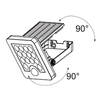 Top Light - Holofote LED solar de parede com sensor HELEON S LED/5W/3,7V IP65 4000K 1800 mAh
