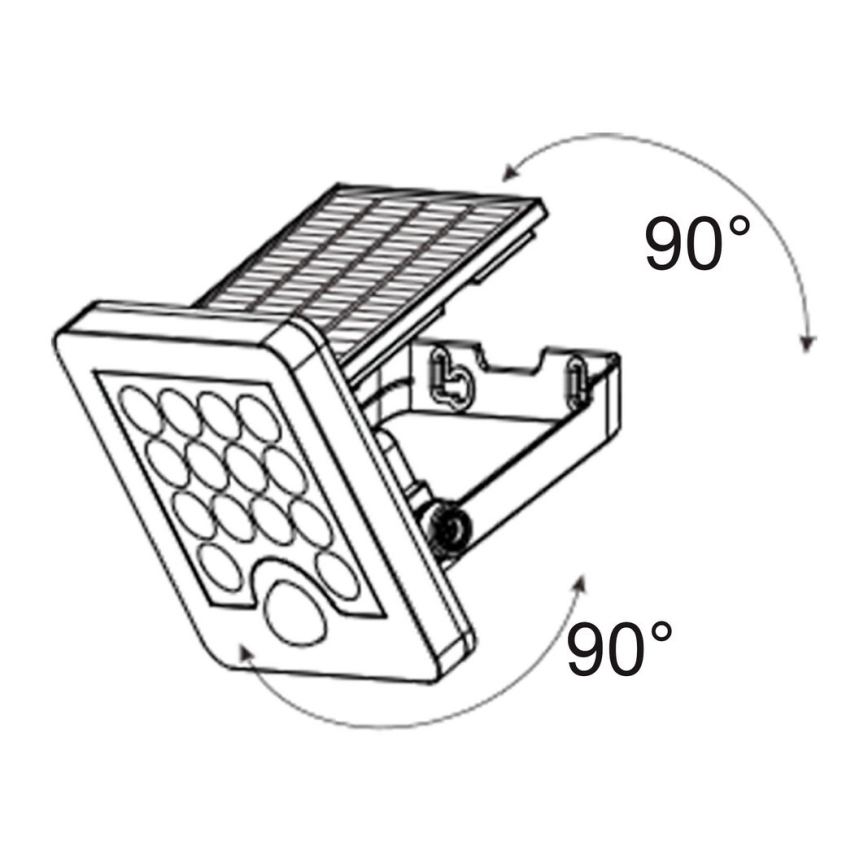 Top Light - Holofote LED solar de parede com sensor HELEON S LED/5W/3,7V IP65 4000K 1800 mAh