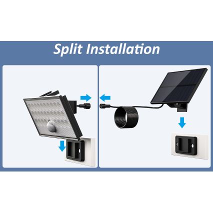 Top Light - Holofote LED solar de parede com sensor HELEON VARIO LED/8W/3,7V IP65 4000K 2200 mAh + comando