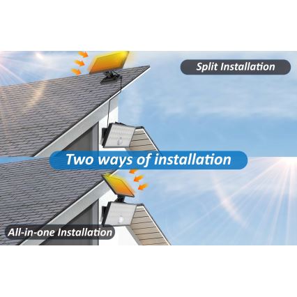 Top Light - Holofote LED solar de parede com sensor HELEON VARIO LED/8W/3,7V IP65 4000K 2200 mAh + comando