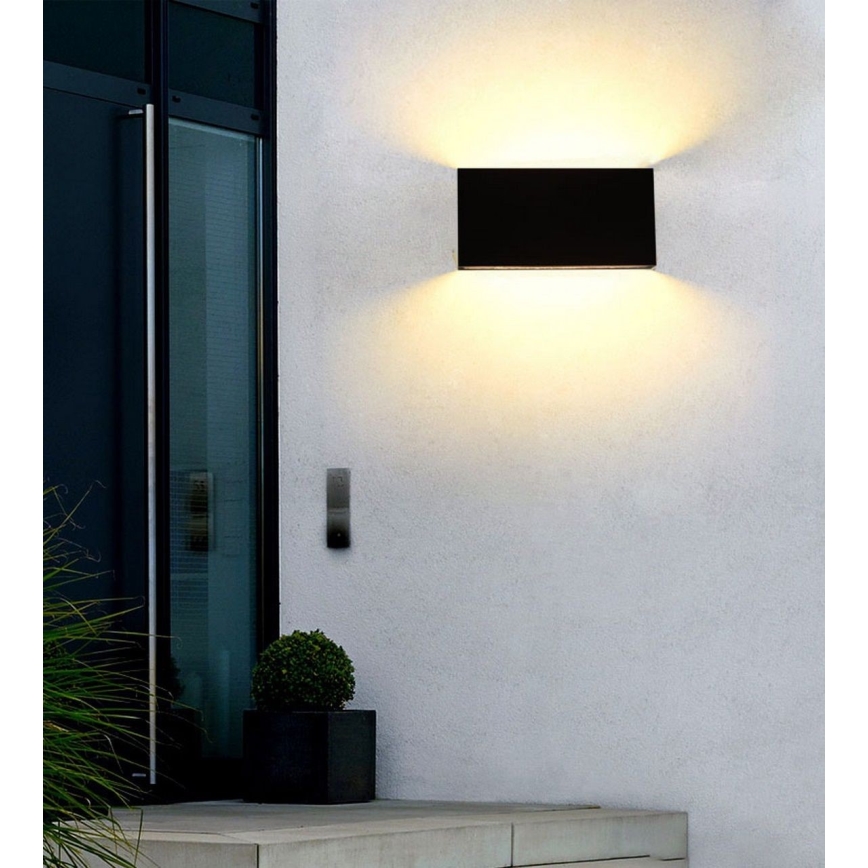 Top Light - Iluminação de parede exterior LED OBLIGO LED/12W/230V IP65 preto