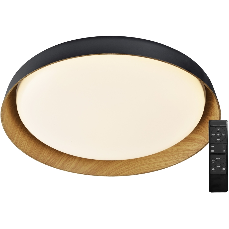 Top Light - Iluminação de teto LED com regulação SATELLITE LED/36W/230V 3000-6500K diâmetro 43 cm preto/castanho + comando