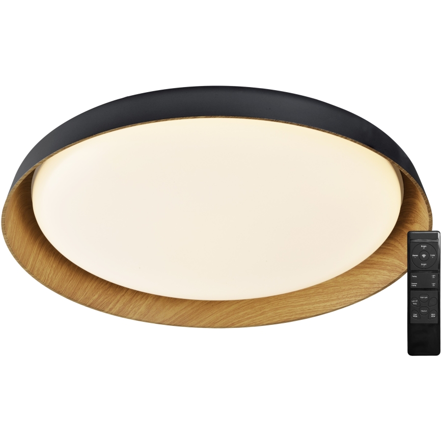 Top Light - Iluminação de teto LED com regulação SATELLITE LED/48W/230V 3000-6500K diâmetro 53 cm preto/castanho + comando