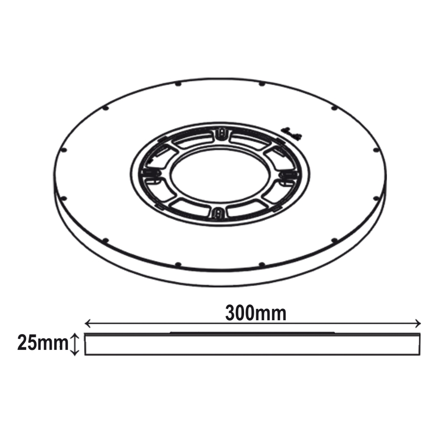 Top Light - Iluminação de teto LED REVIT LED/24W/230V 3000/4000/6500K diâmetro 30 cm preto