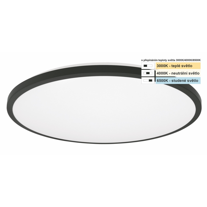 Top Light - Iluminação de teto para casa de banho LED ONYX LED/18W/230V IP44 3000/4000/6500K diâmetro 34 cm preto