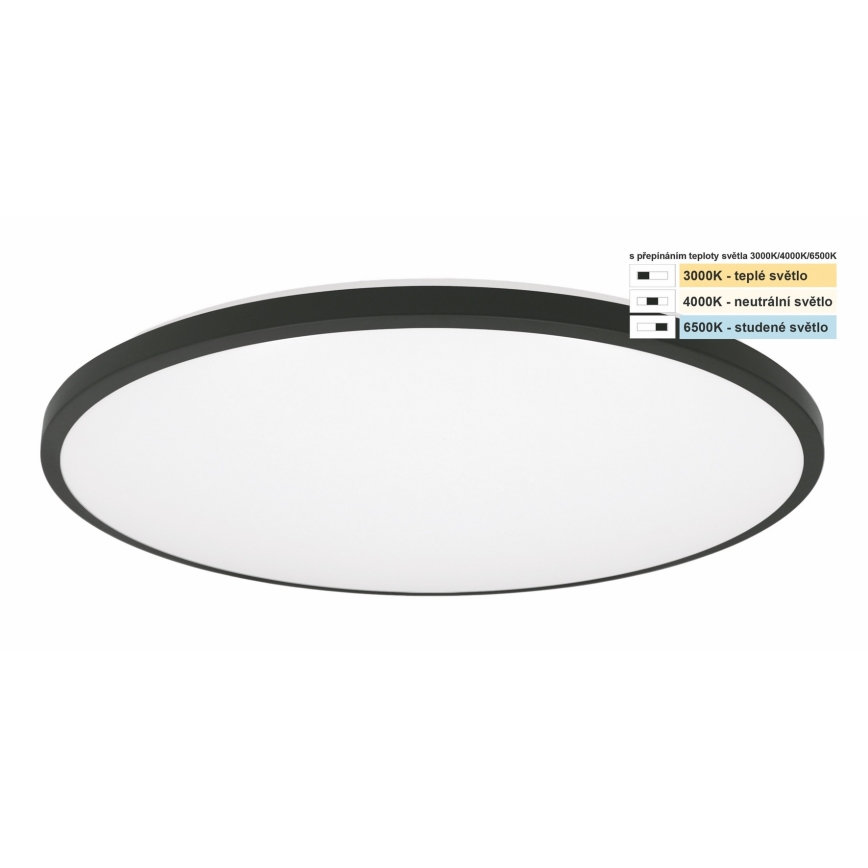 Top Light - Iluminação de teto para casa de banho LED ONYX LED/24W/230V IP44 3000/4000/6500K diâmetro 39 cm preto