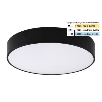 Top Light - Iluminação de teto para casa de banho LED PETAL LED/24W/230V IP44 3000/4000/6500K diâmetro 35 cm preto