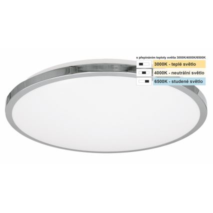 Top Light - Iluminação de teto para casa de banho LED SILVER LED/10W/230V IP44 3000/4000/6500K diâmetro 29 cm cromado brilhante