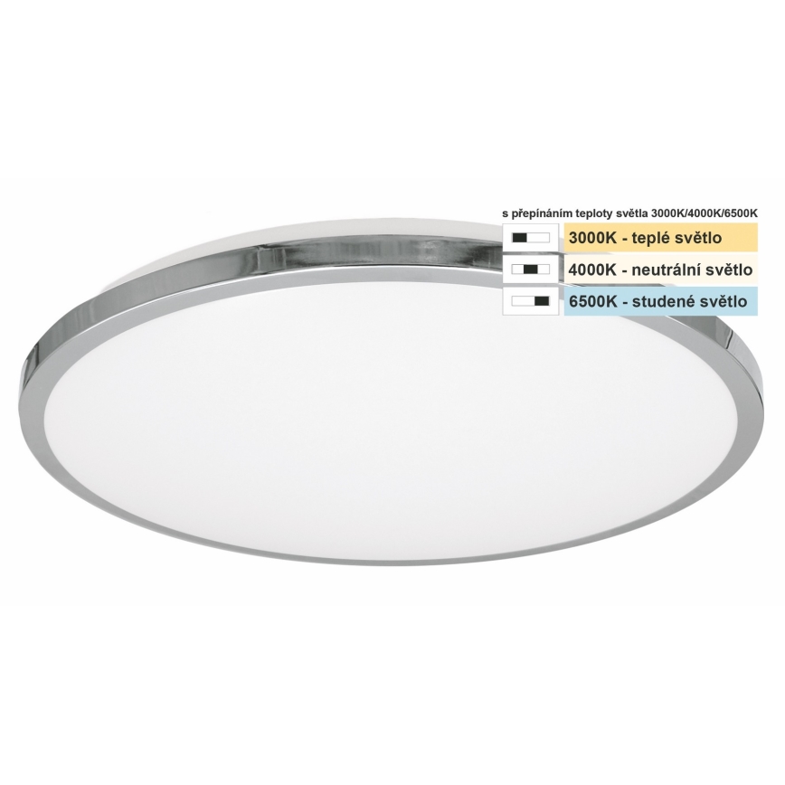 Top Light - Iluminação de teto para casa de banho LED SILVER LED/10W/230V IP44 3000/4000/6500K diâmetro 29 cm cromado brilhante