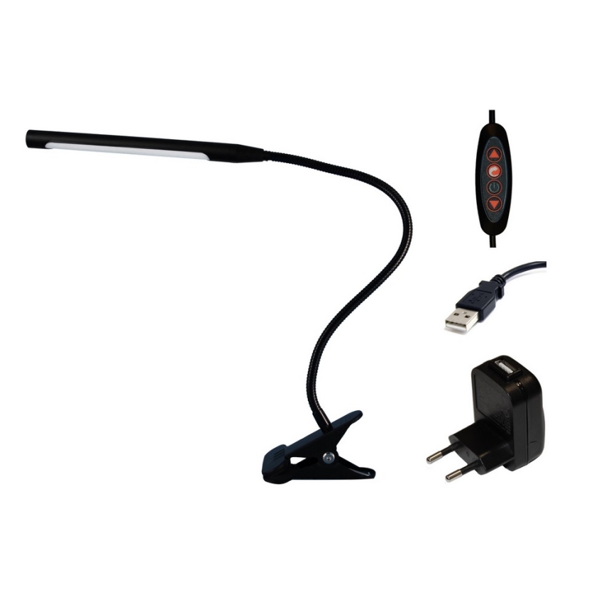 Top Light Lara C - Candeeiro com clipe LED com regulação LARA USB LED/5W/230V