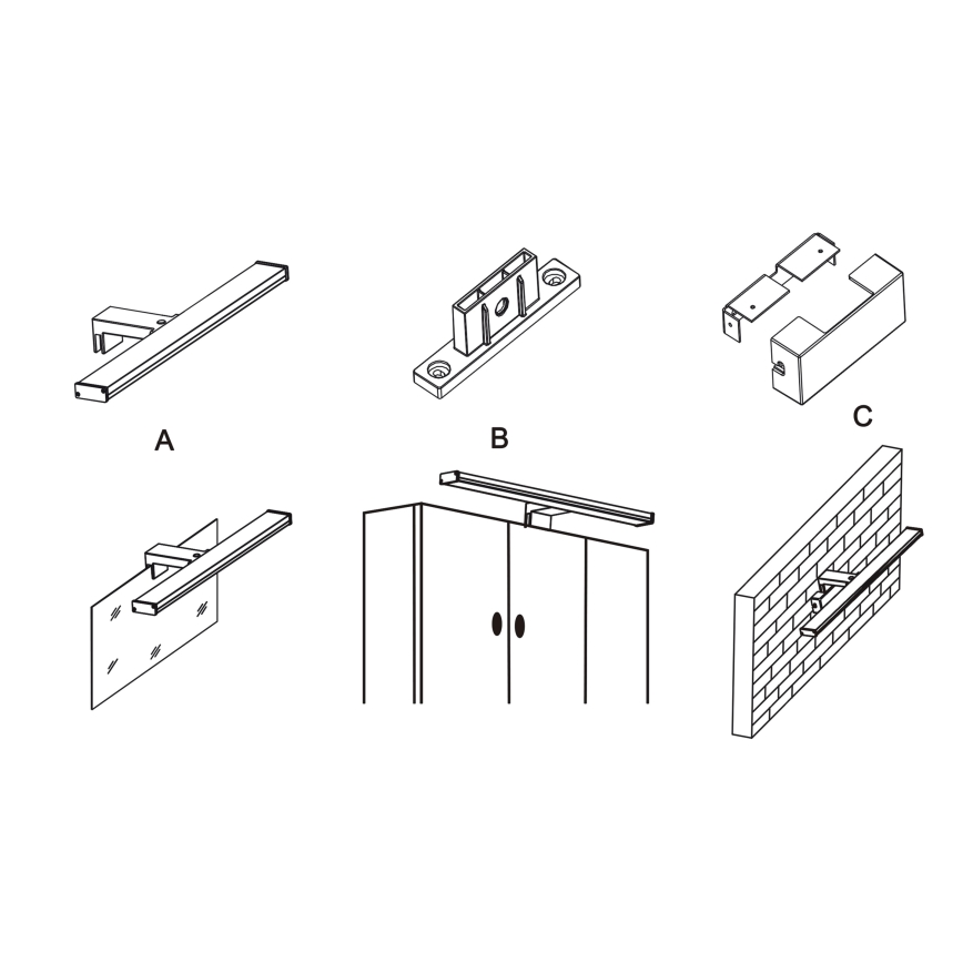 Top Light - Iluminação LED para espelho de casa de banho TEXAS MAX LED/12W/230V 3000/4000/6500K IP44 78 cm cromado mate