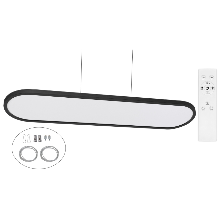 Top Light - Candeeiro de teto LED regulável sobreposto/pendente OVAL LED/36W/230V 3000-6500K preto + controlo remoto