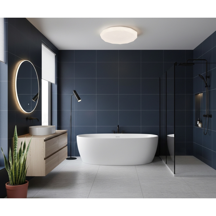 Top Light - Luminária de teto para casa de banho SPARKLE LED/40W/230V 3000/4000/6500K IP44 diâmetro 39 cm branca
