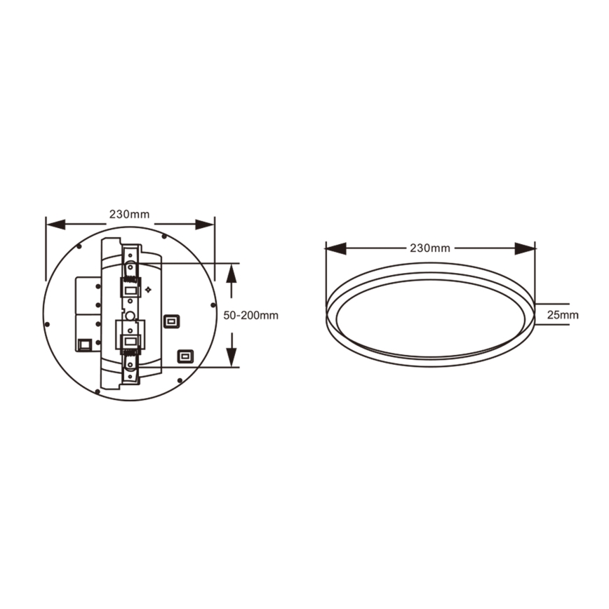 Top Light - Luminária de teto LED com sensor de movimento REVIT LED/9/12/18W/230V 3000/4000/6500K diâmetro 23 cm branca
