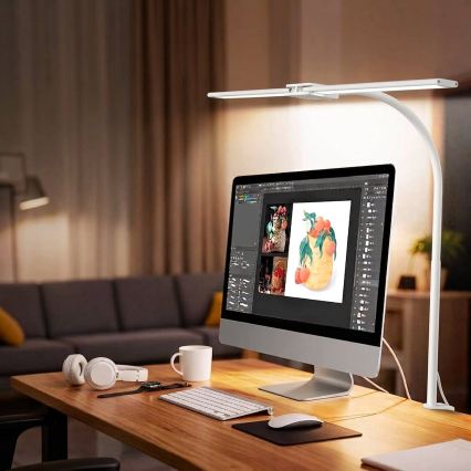 Top Light - Candeeiro de mesa LED dimerizável com clipe LYRA LED/18W/230V 3000-6500K branco
