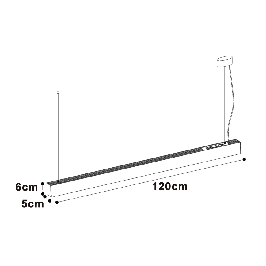 Top Light - Luminária de teto de sobrepor e pendente HORIZON LED/40W/230V 3000/4000/6500K preta
