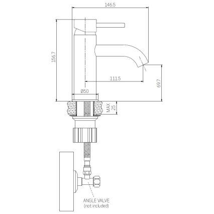 Torneira para lavatório ANHOLT 15,6 cm preto mate