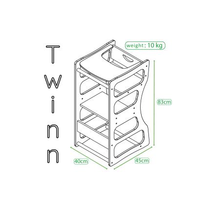 Torre de aprendizagem TWINN 83x45 cm castanha
