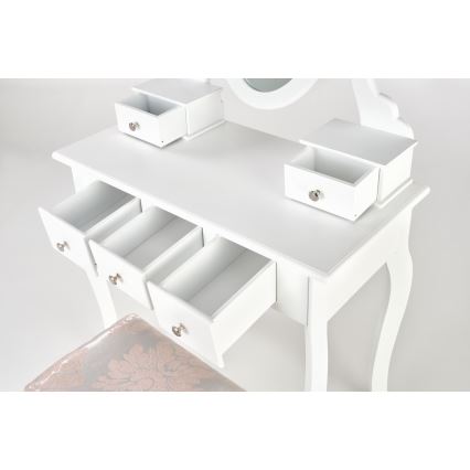 Toucador SARA 80x130 cm + stool 45x37 cm branco