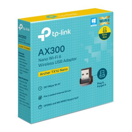 TP-Link - Adaptador USB nano Wi-Fi 6 sem fios Archer TX1U Nano