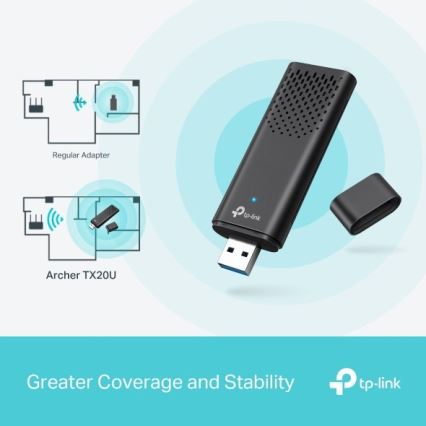 TP-Link - Adaptador USB sem fios de dupla banda com Wi-Fi 6
