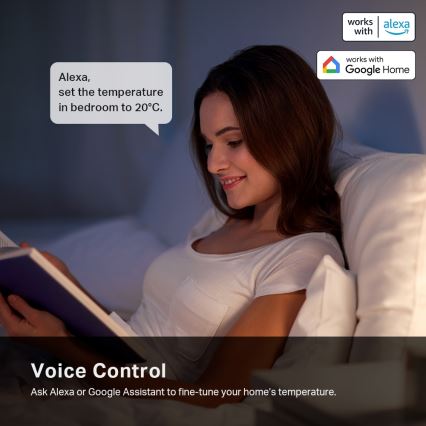 TP-Link - Cabeça termostática inteligente com ecrã LCD 2xAA Tuya