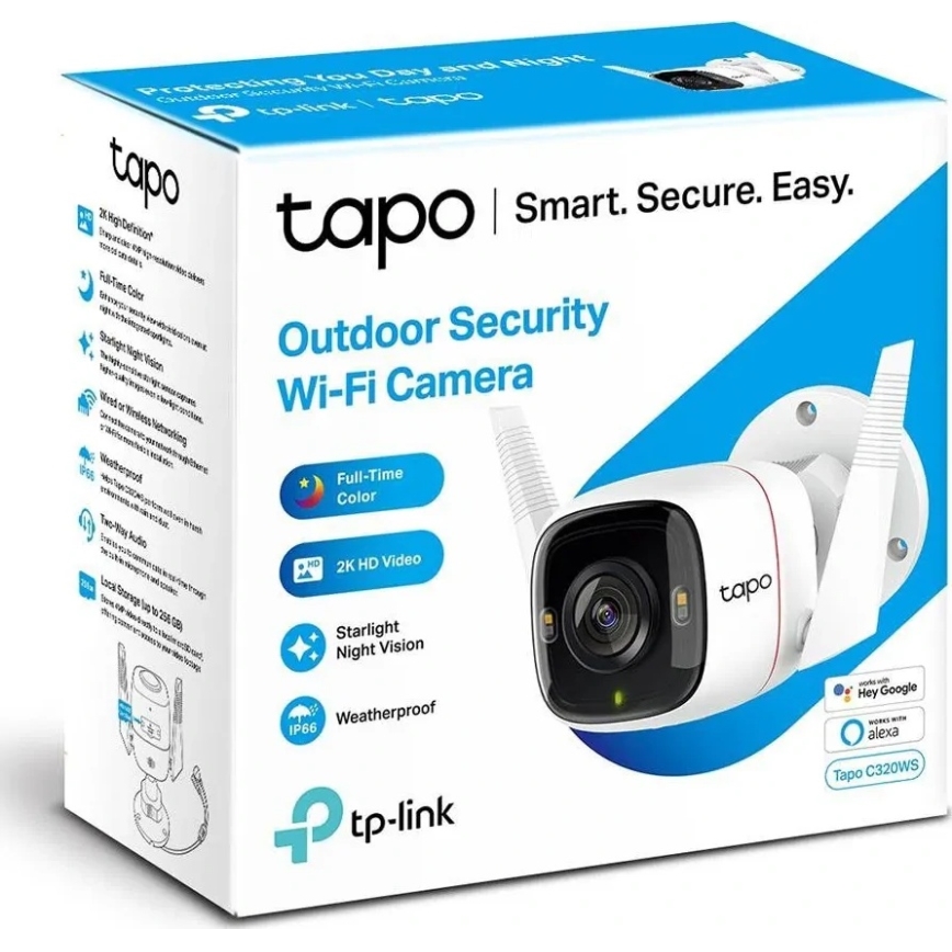 TP-Link - Câmara exterior inteligente IP66 Wi-Fi Tuya