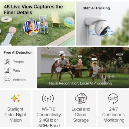 TP-Link - Câmara exterior com sensor IP66 Wi-Fi