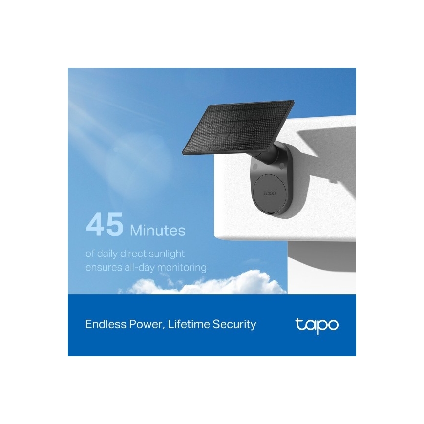 TP-Link - Câmara solar exterior com sensor, IP65, Wi‑Fi