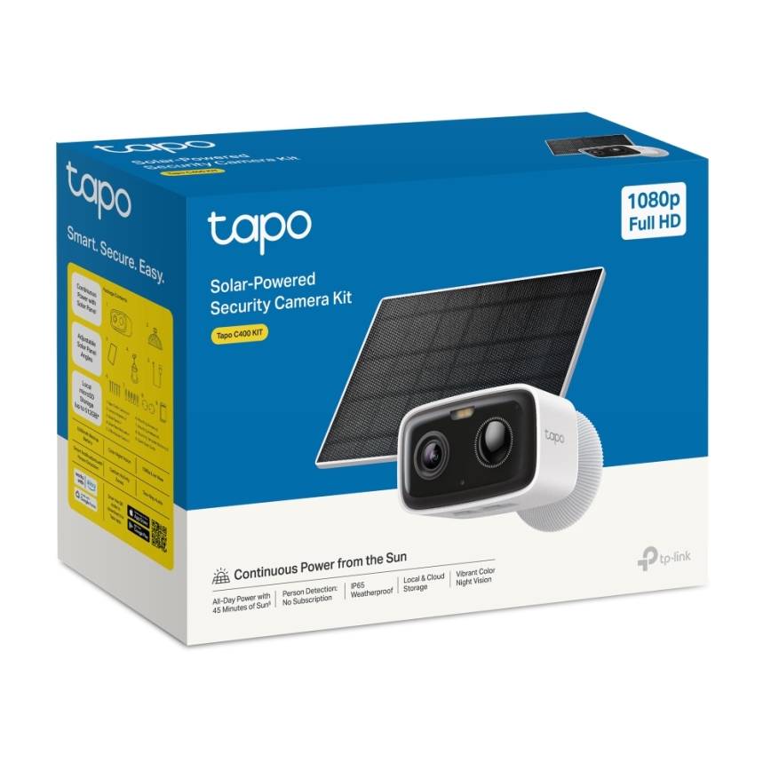 TP-Link - Câmara solar inteligente 5200 mAh 5V IP65 Wi-Fi