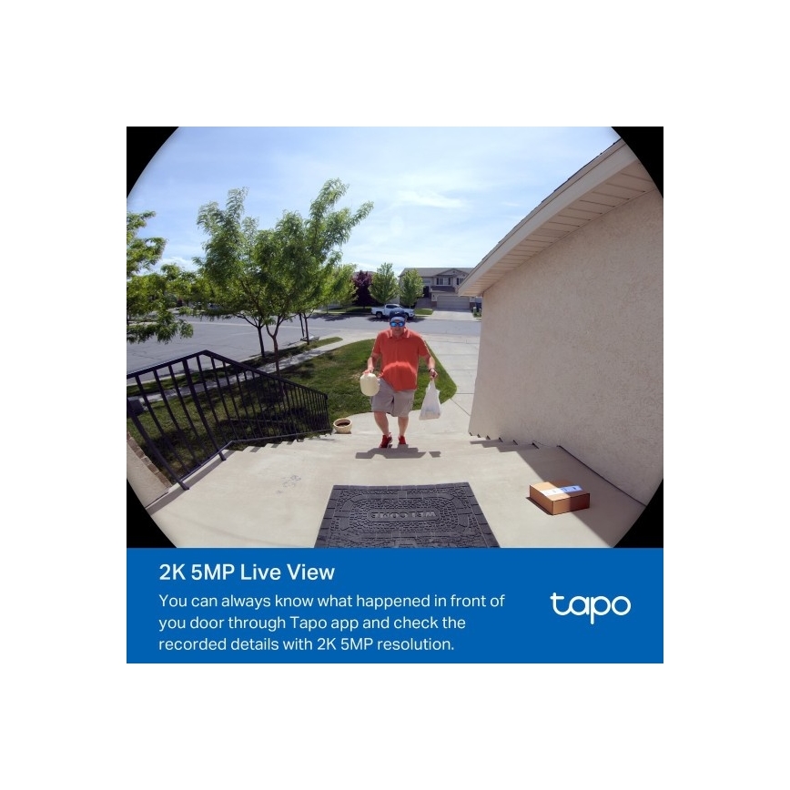 TP-Link - Campainha de vídeo inteligente 2K 10000 mAh IP66 Wi-Fi Tuya