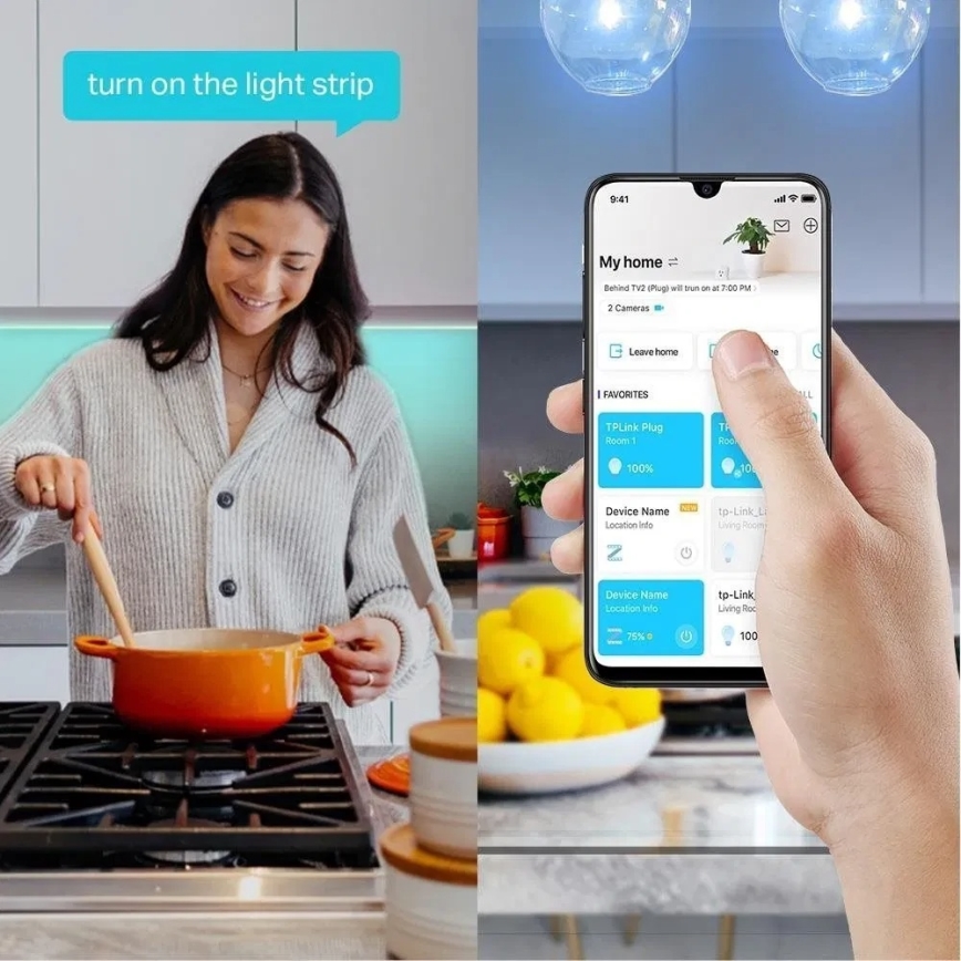 TP-Link - Fita LED RGBW dimerizável 5 m LED/13,5W/230V Wi‑Fi