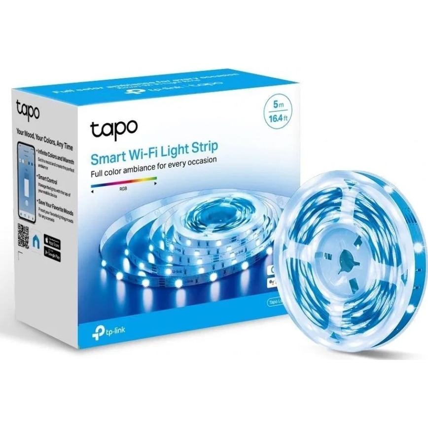 TP-Link - Fita LED RGBW dimerizável 5 m LED/13,5W/230V Wi‑Fi